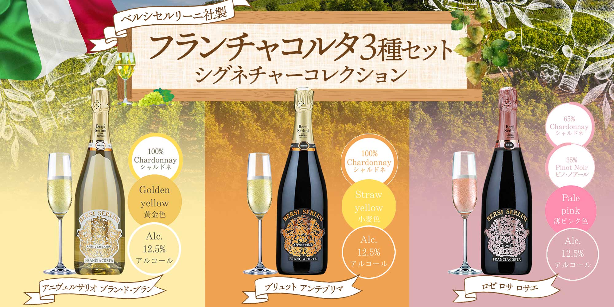 フランチャコルタ3種セット(シグネチャーコレクション)